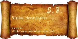 Sipka Henrietta névjegykártya